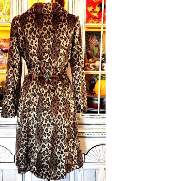 Vintage Betsey Johnson New York Leopard Velvet Snake Overlay Dress Coat Jacket S - Picture 5 of 14